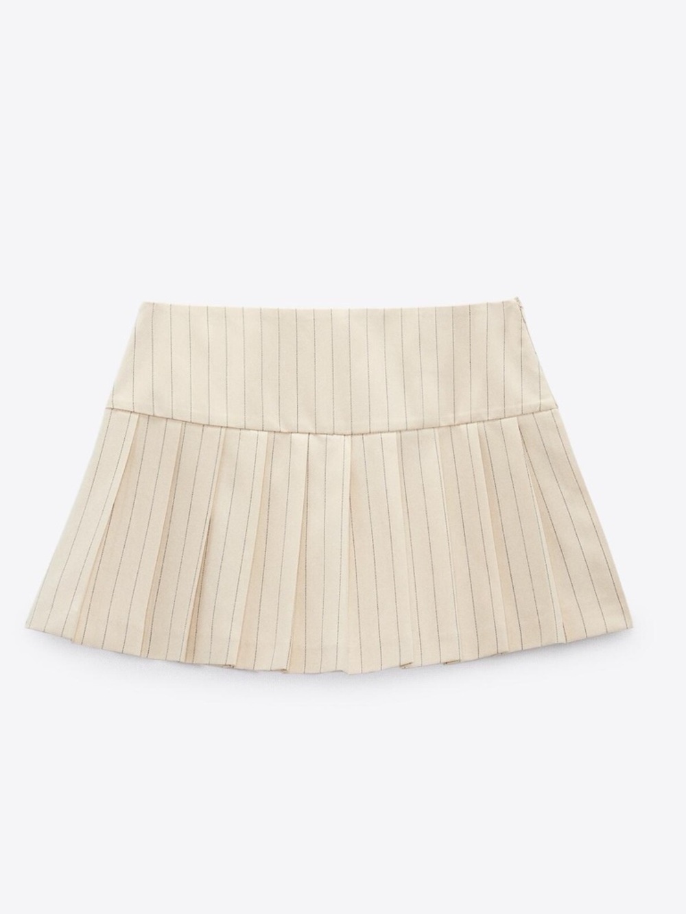 Zara Cream Pleated Mini Skirt